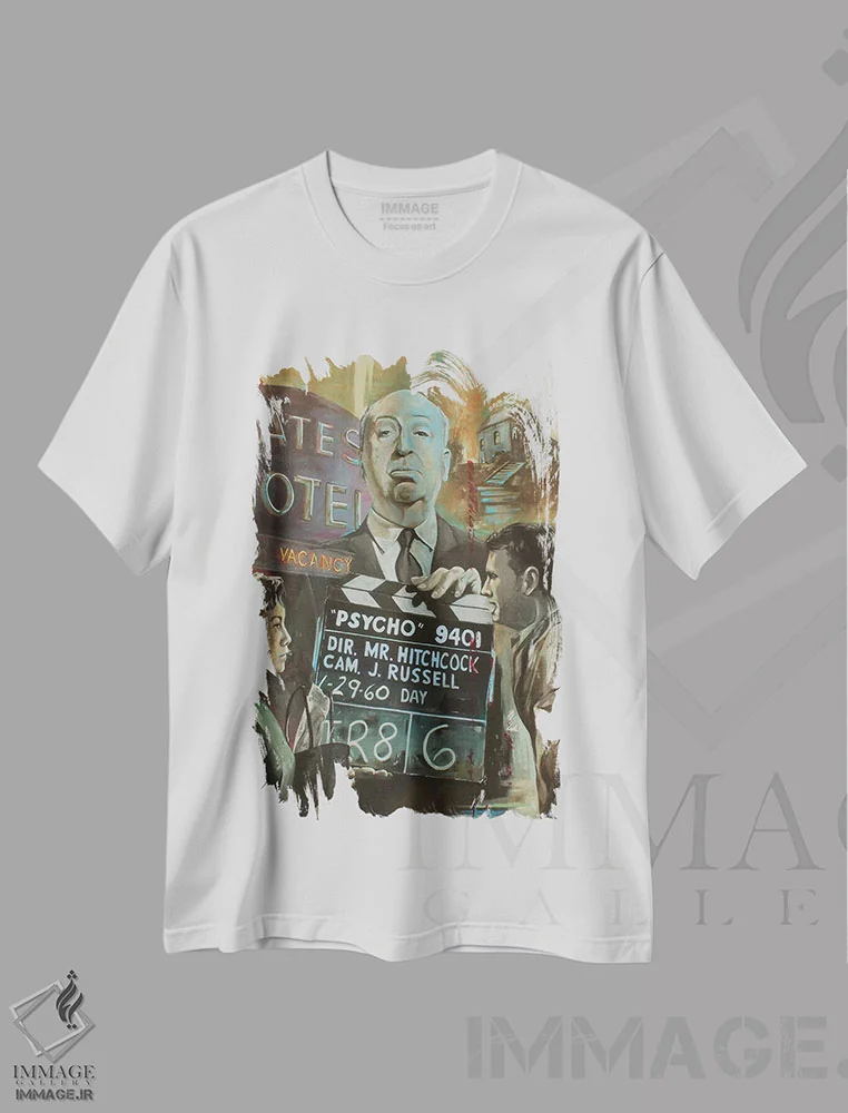 تیشرت سفید طرح دار – تیشرت سینمایی ,متل بیتس اثر مارک فاکس فروشگاه ایماژ