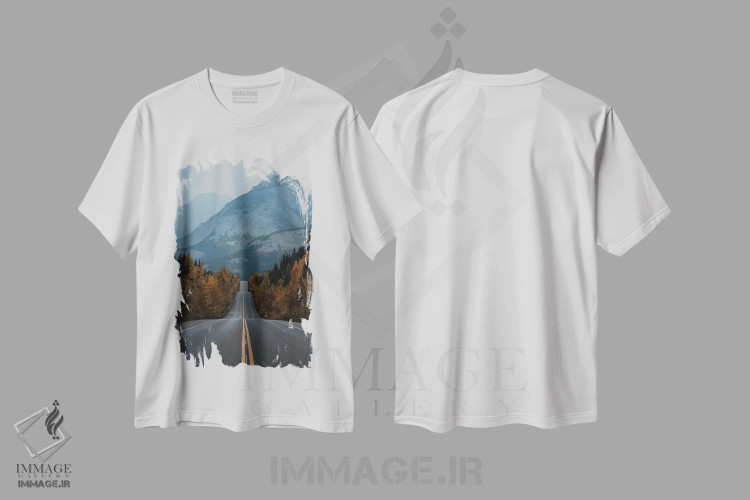 تیشرت سفید طرح دار – تیشرت طبیعت ,زیباترین مسیر رانندگی جهان بخش اثر ملیسا فایندلی immage.ir