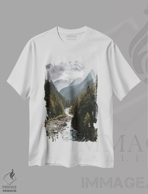تیشرت سفید طرح دار – تیشرت طبیعت گردی ,در اعماق هیمالیا آناپورنا بخش اثر ملیسا فایندلی فروشگاه ایماژ