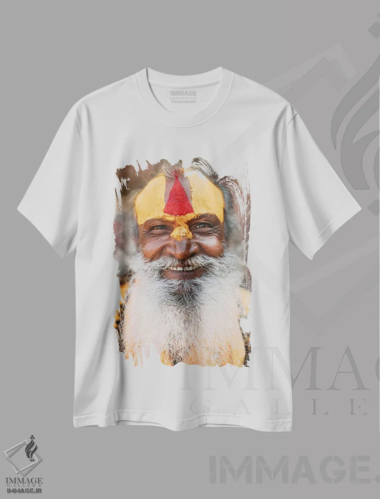 تیشرت سفید طرح دار – تیشرت معنوی ,سادهو نپال اثر ملیسا فایندلی immage.ir