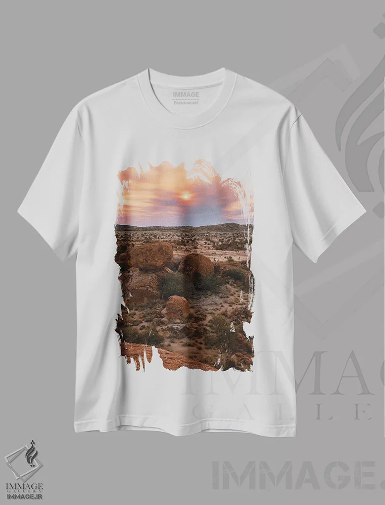تیشرت سفید طرح دار – تیشرت منظره ,قلب استرالیا اثر ملیسا فایندلی immage.ir