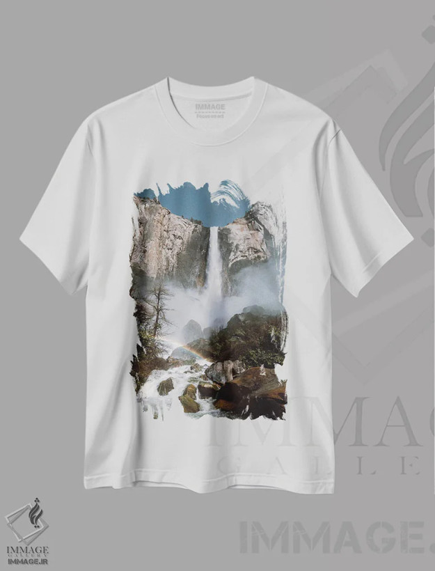 تیشرت سفید طرح دار – تیشرت طبیعت ,یوسمیتی اثر ملیسا فایندلی فروشگاه ایماژ