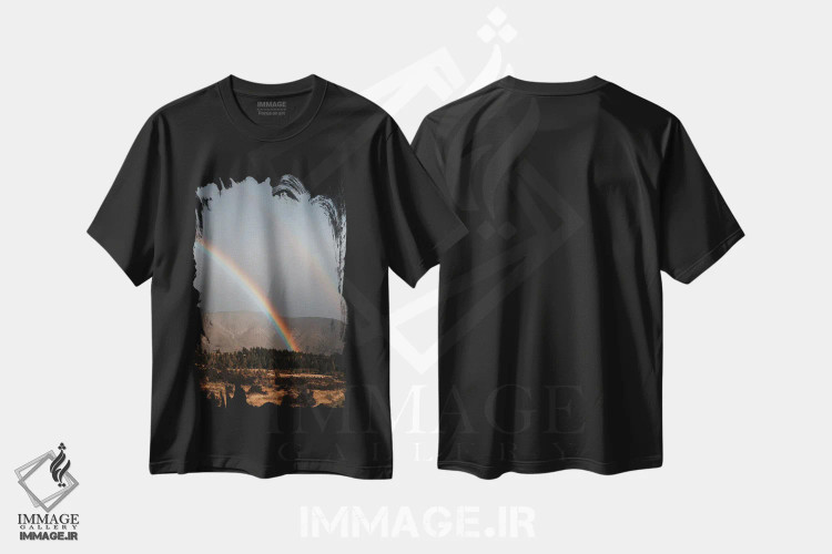 تیشرت مشکی طرح دار – تیشرت طبیعت ,دوگانگی دید اثر ملیسا فایندلی فروشگاه ایماژ