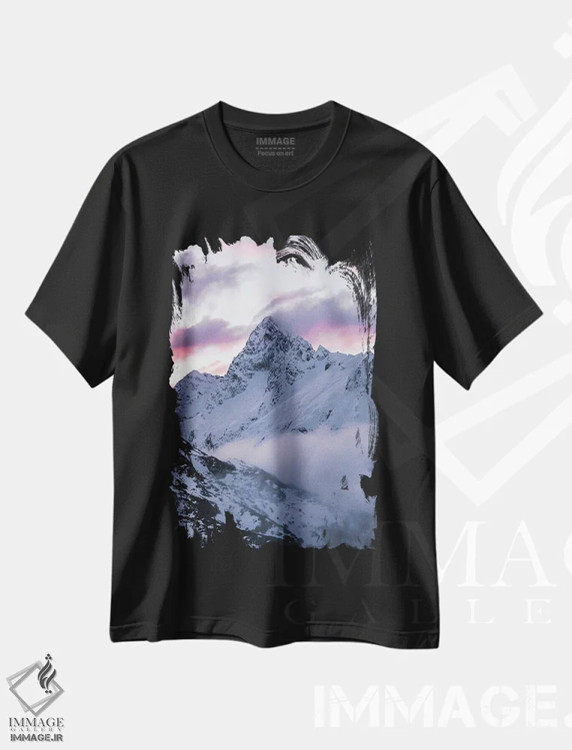 تیشرت مشکی طرح دار – تیشرت منظره ,غروب آلپ جنوبی اثر ملیسا فایندلی immage.ir
