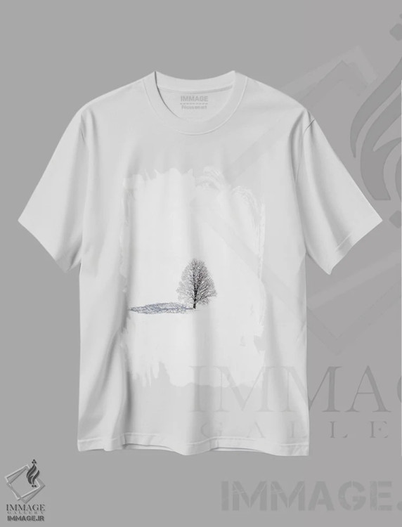 تیشرت سفید طرح دار – تیشرت منظره ,زمستان سوئیس اثر ملیسا فایندلی immage.ir