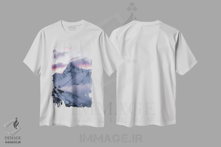 تیشرت سفید طرح دار – تیشرت منظره ,غروب آلپ جنوبی اثر ملیسا فایندلی فروشگاه ایماژ