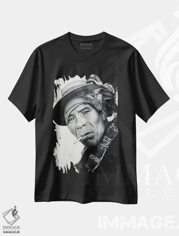 تیشرت مشکی طرح دار – تیشرت پرتره ,مکزیک اثر میرو گرادینشاک فروشگاه ایماژ
