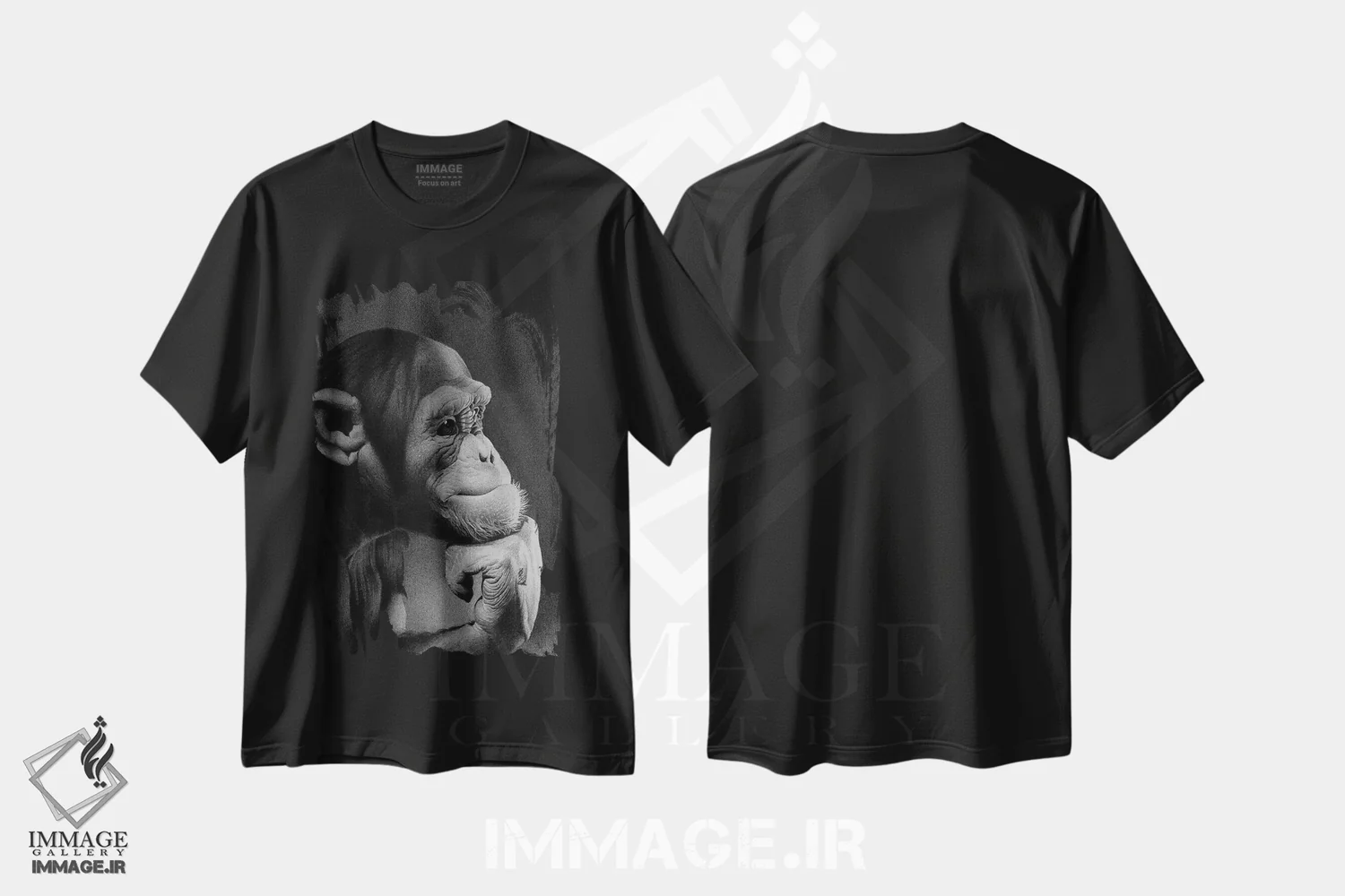 تیشرت مشکی طرح دار – تیشرت هنری حیوانات ,متفکر اثر میرو گرادینشاک immage.ir