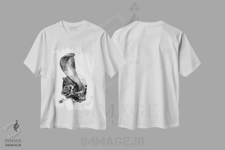 تیشرت سفید طرح دار – تیشرت فانتزی ,کبرا اثر میرو گرادینشاک immage.ir
