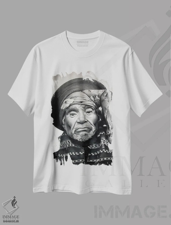 تیشرت سفید طرح دار – تیشرت پرتره ,مکزیک یک اثر میرو گرادینشاک immage.ir