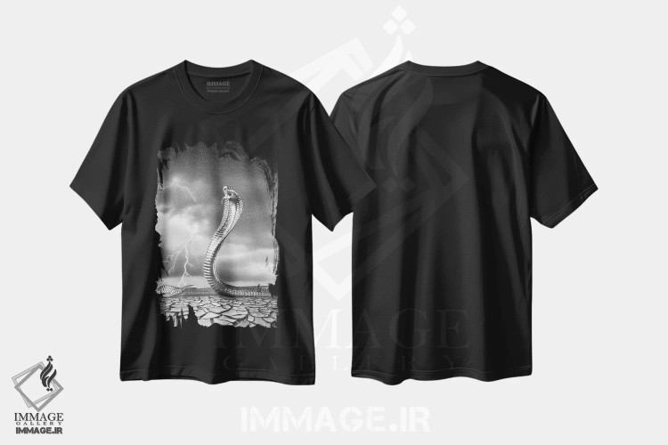 تیشرت مشکی طرح دار – تیشرت فانتزی ,طوفان در راه است اثر میرو گرادینشاک immage.ir