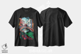 تیشرت مشکی طرح دار – تیشرت هنری ,رمانس ونیز اثر مونا ادولسکو immage.ir