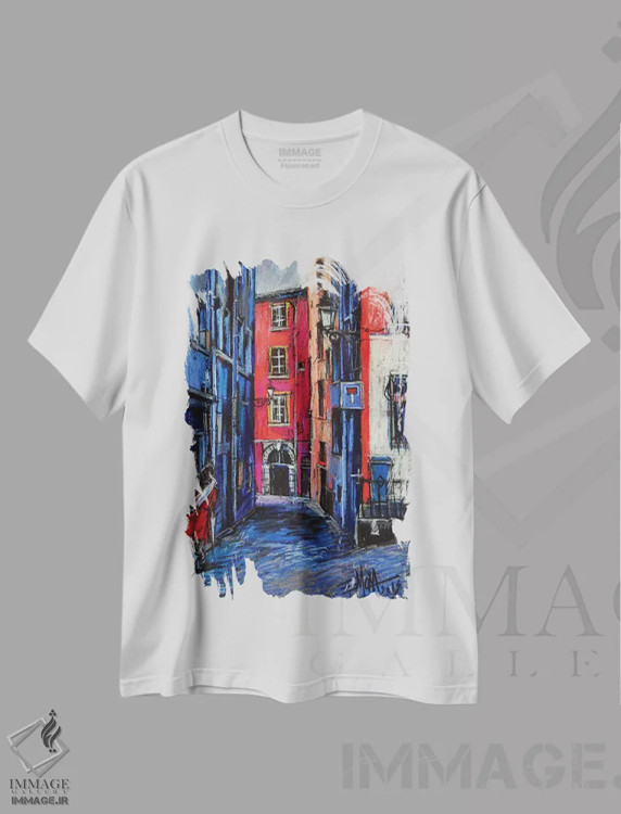 تیشرت سفید طرح دار – تیشرت شهری ,میدان ترینیتِه، لیون اثر مونا ادولسکو immage.ir