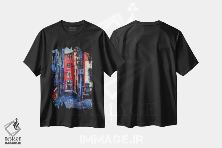 تیشرت مشکی طرح دار – تیشرت شهری ,میدان ترینیتِه، لیون اثر مونا ادولسکو فروشگاه ایماژ