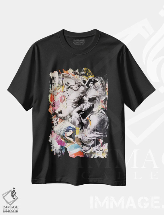 تیشرت مشکی طرح دار – تیشرت پاپ آرت ,مبارزه برای آینده اثر میشیل فولکرز فروشگاه ایماژ