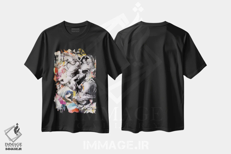 تیشرت مشکی طرح دار – تیشرت پاپ آرت ,مبارزه برای آینده اثر میشیل فولکرز فروشگاه ایماژ