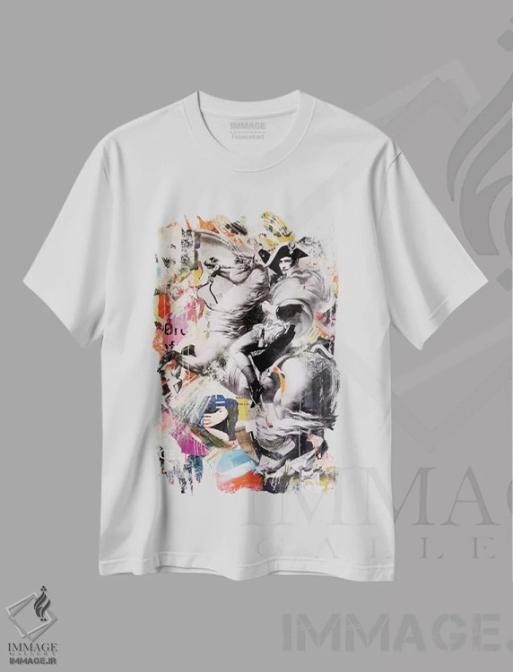 تیشرت سفید طرح دار – تیشرت پاپ آرت ,مبارزه برای آینده اثر میشیل فولکرز immage.ir