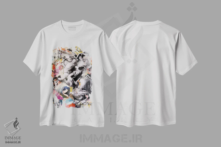 تیشرت سفید طرح دار – تیشرت پاپ آرت ,مبارزه برای آینده اثر میشیل فولکرز immage.ir