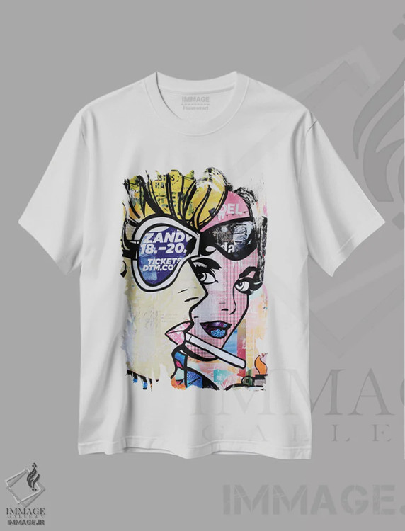 تیشرت سفید طرح دار – تیشرت پاپ آرت ,رضایت میل را می کشد اثر میشیل فولکرز فروشگاه ایماژ