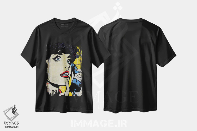 تیشرت مشکی طرح دار – تیشرت رترو ,منو صدا نزن عزیزم اثر میشیل فولکرز فروشگاه ایماژ