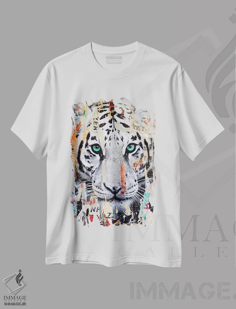 تیشرت سفید طرح دار – تیشرت حیوانات ,راحت اثر میشیل فولکرز immage.ir