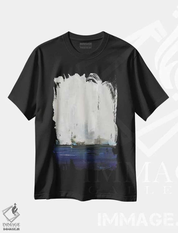تیشرت مشکی طرح دار – تیشرت آبستره ,شهر آبی II اثر میشل گورت فروشگاه ایماژ