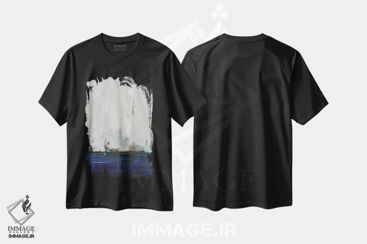 تیشرت مشکی طرح دار – تیشرت آبستره ,شهر آبی II اثر میشل گورت فروشگاه ایماژ