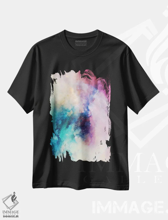 تیشرت مشکی طرح دار – تیشرت گرافیکی ,سحابی کودک ستاره ای I اثر نیچر مجیک فروشگاه ایماژ