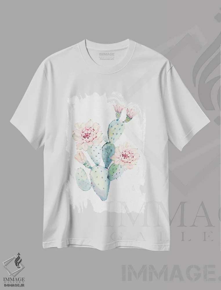تیشرت سفید طرح دار – تیشرت طبیعت ,زیباترین کاکتوس اثر نیچر مجیک immage.ir