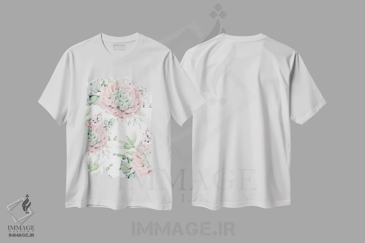 تیشرت سفید طرح دار – تیشرت گلدار ,ساکولنت های گلدار جنوب غربی I اثر نیچر مجیک فروشگاه ایماژ