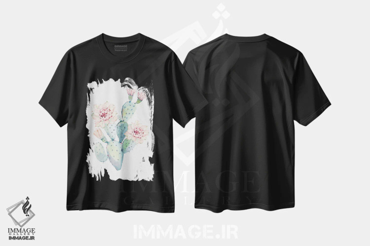 تیشرت مشکی طرح دار – تیشرت طبیعت ,زیباترین کاکتوس اثر نیچر مجیک فروشگاه ایماژ