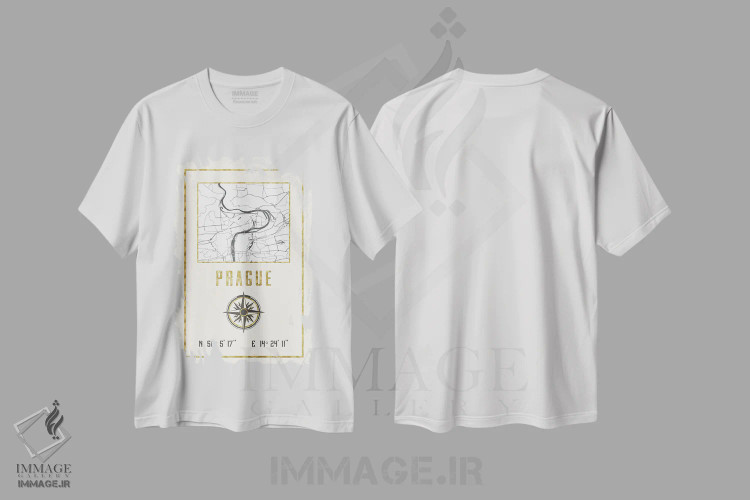 تیشرت سفید طرح دار – تیشرت نقشه ,پراگ، جمهوری چک اثر نیچر مجیک فروشگاه ایماژ