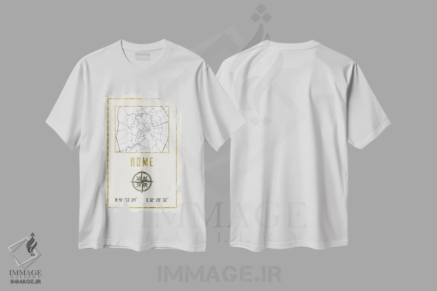 تیشرت سفید طرح دار – تیشرت نقشه ,رم، ایتالیا اثر نیچر مجیک immage.ir