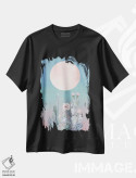 تیشرت مشکی طرح دار – تیشرت بوهمی ,گرگ ومیش کویر اثر نیچر مجیک فروشگاه ایماژ