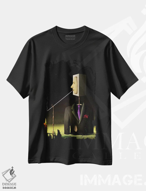 تیشرت مشکی طرح دار – تیشرت هنری ,مردی در شب اثر مارسل کارام immage.ir