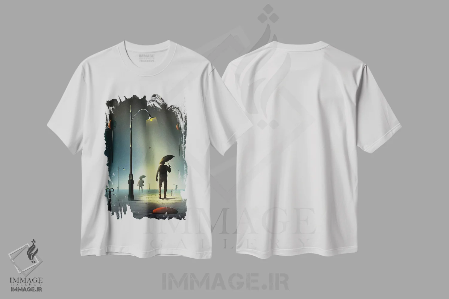 تیشرت سفید طرح دار – تیشرت هنری ,قیچی ها اثر مارسل کارام immage.ir