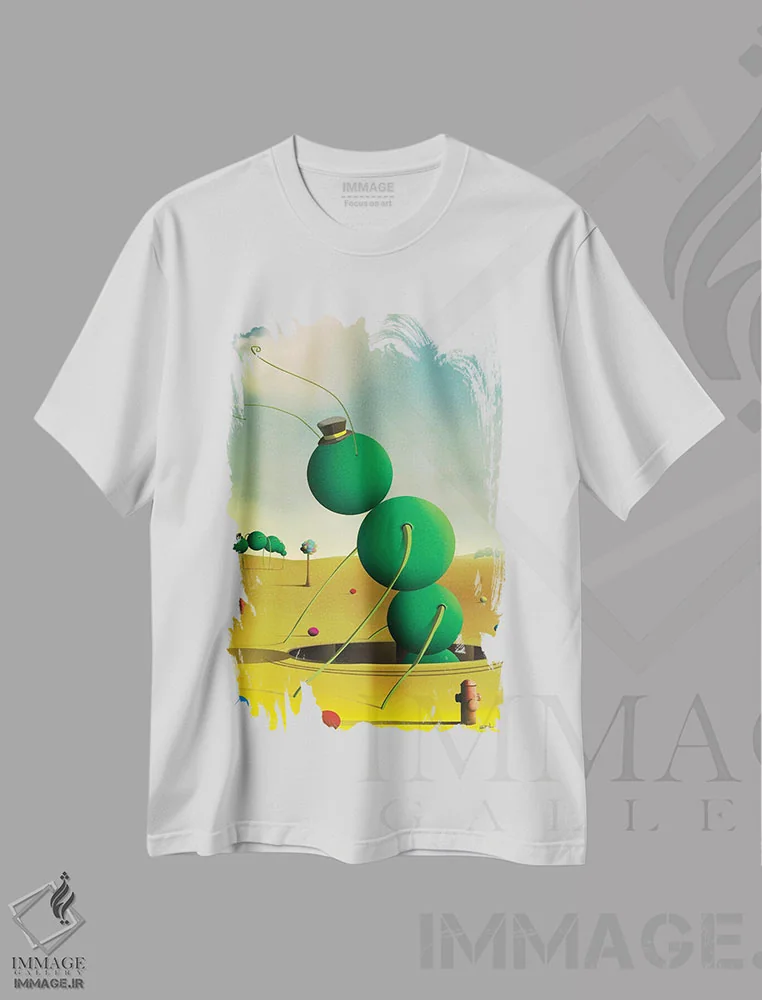 تیشرت سفید طرح دار – تیشرت حیوانات ,حشرات اثر مارسل کارام immage.ir