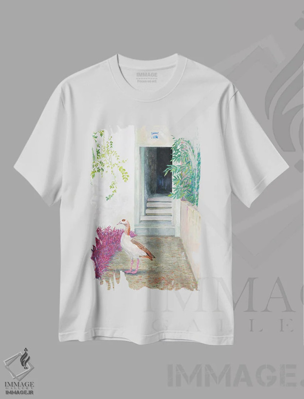 تیشرت سفید طرح دار – تیشرت حیوانات ,غاز مصری اثر میری اشت فروشگاه ایماژ