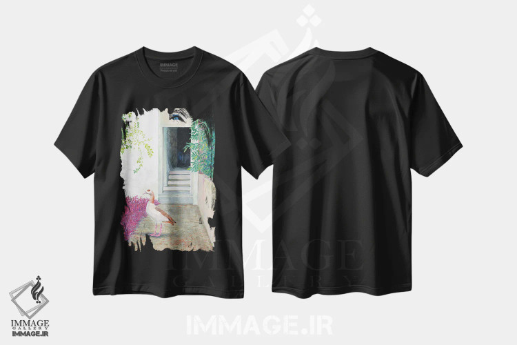 تیشرت مشکی طرح دار – تیشرت حیوانات ,غاز مصری اثر میری اشت immage.ir