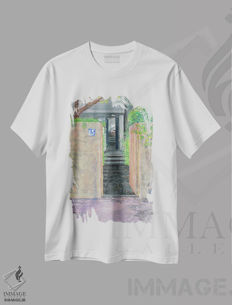 تیشرت سفید طرح دار – تیشرت معماری ,ورودی اثر میری اشت immage.ir