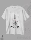 تیشرت سفید طرح دار – تیشرت عکاسی ,برج ایفل با مگنولیا اثر ملانی ویولا immage.ir