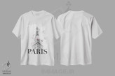 تیشرت سفید طرح دار – تیشرت عکاسی ,برج ایفل با مگنولیا اثر ملانی ویولا immage.ir