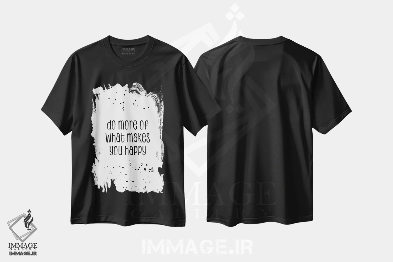 تیشرت مشکی طرح دار – تیشرت انگیزشی ,بیشتر آنچه خوشحالت می کند انجام بده اثر ملانی ویولا immage.ir