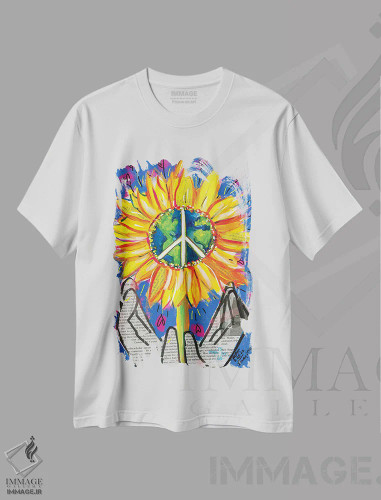 تیشرت سفید طرح دار – تیشرت هنری ,تصور کن اثر میشل پالور فلدمن فروشگاه ایماژ