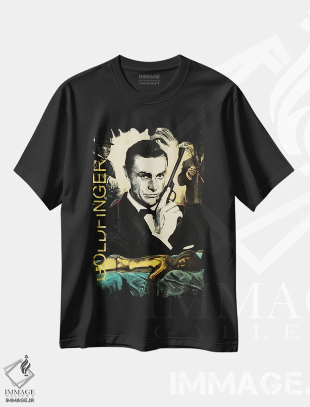 تیشرت مشکی طرح دار – تیشرت فیلم ,گلدفینگر اثر مارک فاکس فروشگاه ایماژ