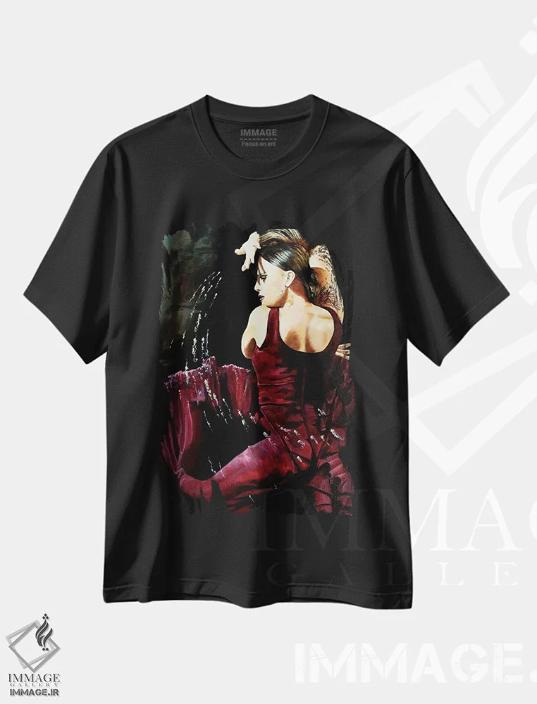 تیشرت مشکی طرح دار – تیشرت هنری ,شور ایزابلا اثر مارک فاکس immage.ir