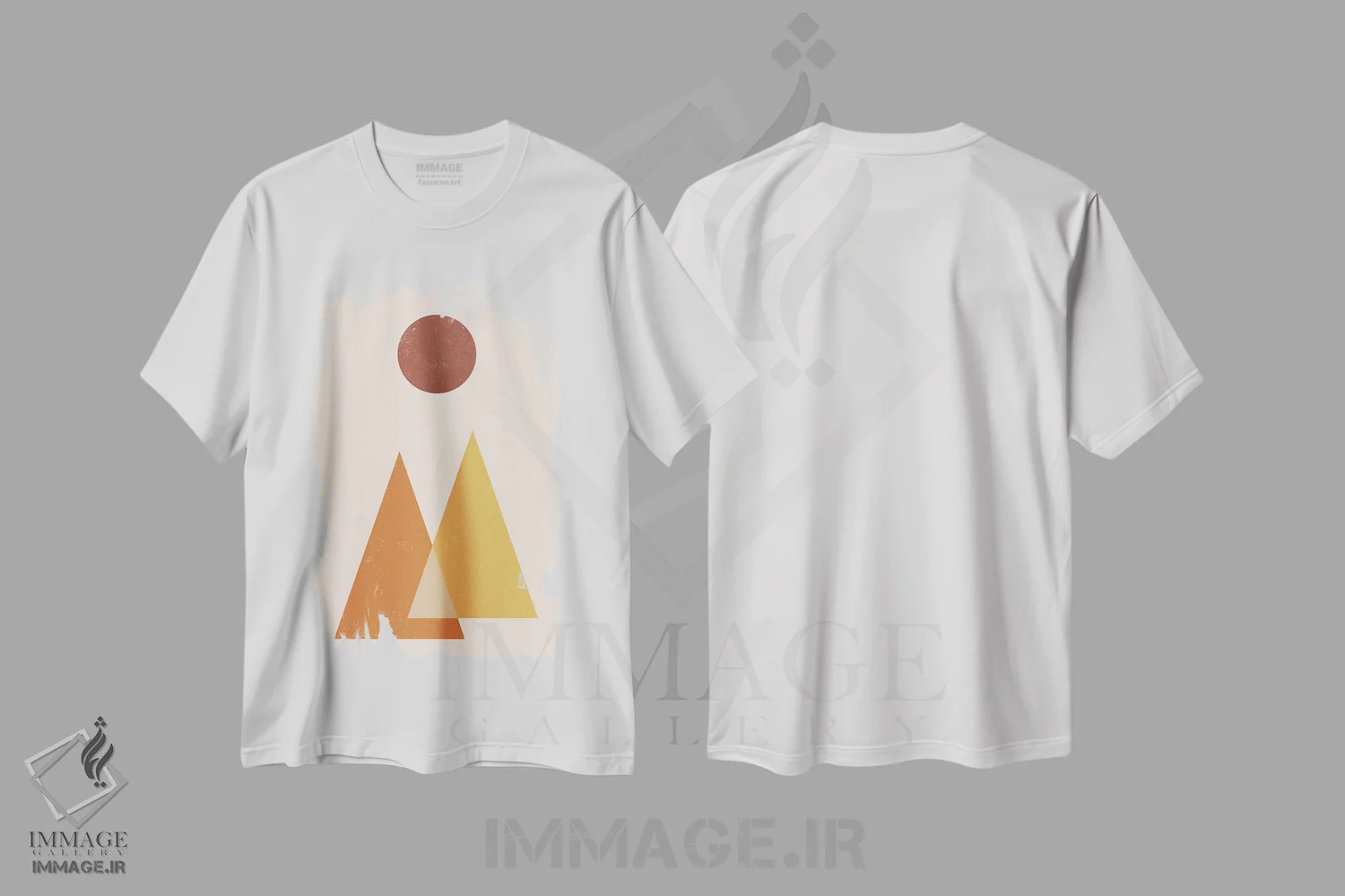 تیشرت سفید طرح دار – تیشرت طبیعت ,غروب کوهستانی کویر تراکوتای بوهو اثر نیچر مجیک immage.ir