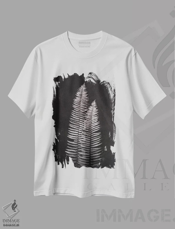 تیشرت سفید طرح دار – تیشرت گیاه ,سرخس فرنوِه اثر نیچر مجیک فروشگاه ایماژ