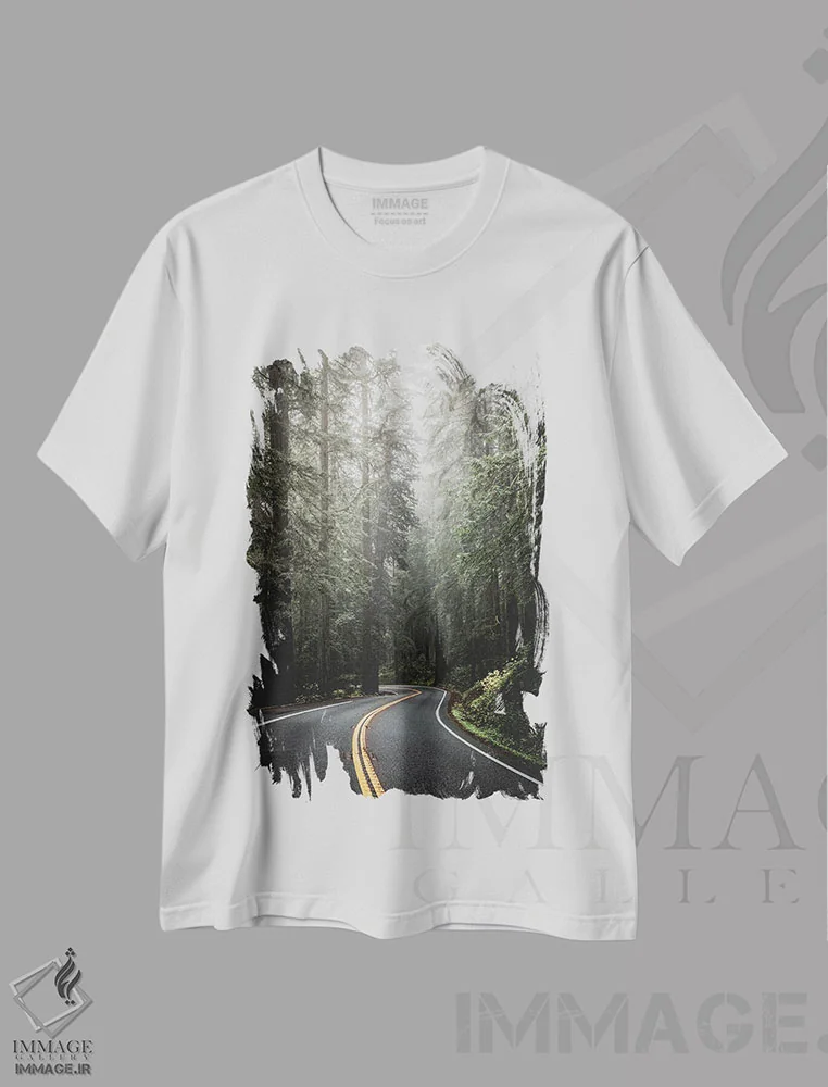 تیشرت سفید طرح دار – تیشرت طبیعت ,انقلاب جنگلی پارک ملی ردوود اثر نیچر مجیک فروشگاه ایماژ