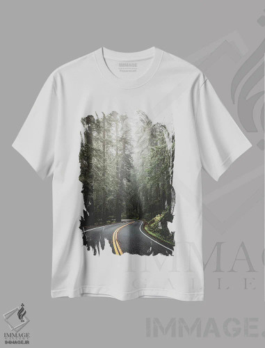تیشرت سفید طرح دار – تیشرت طبیعت ,انقلاب جنگلی پارک ملی ردوود اثر نیچر مجیک فروشگاه ایماژ